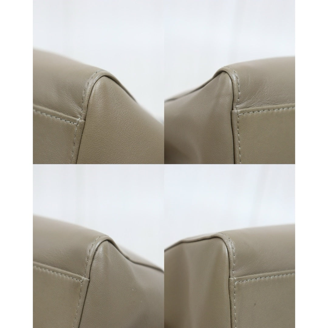 Include Entrupy Certificate of Authenticity｜Good ( Rank AB) ｜ FENDI Calf Leather Peekapoo iconic mini Handbag With Shoulder Bag Pebble｜26081806