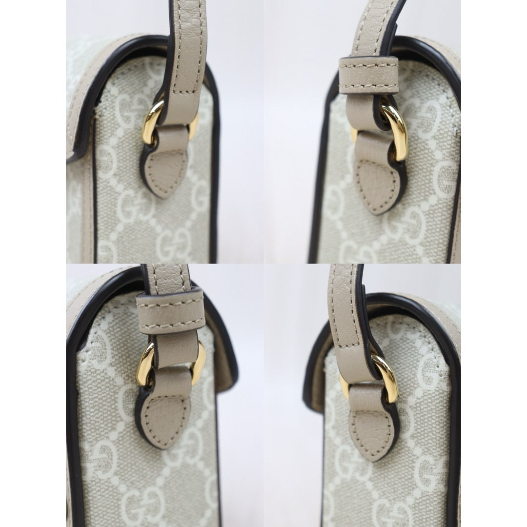 Very Good ( Rank A) ｜GUCCI GG Campus 1955 Grey Beige Shoulder Bag｜P24092408