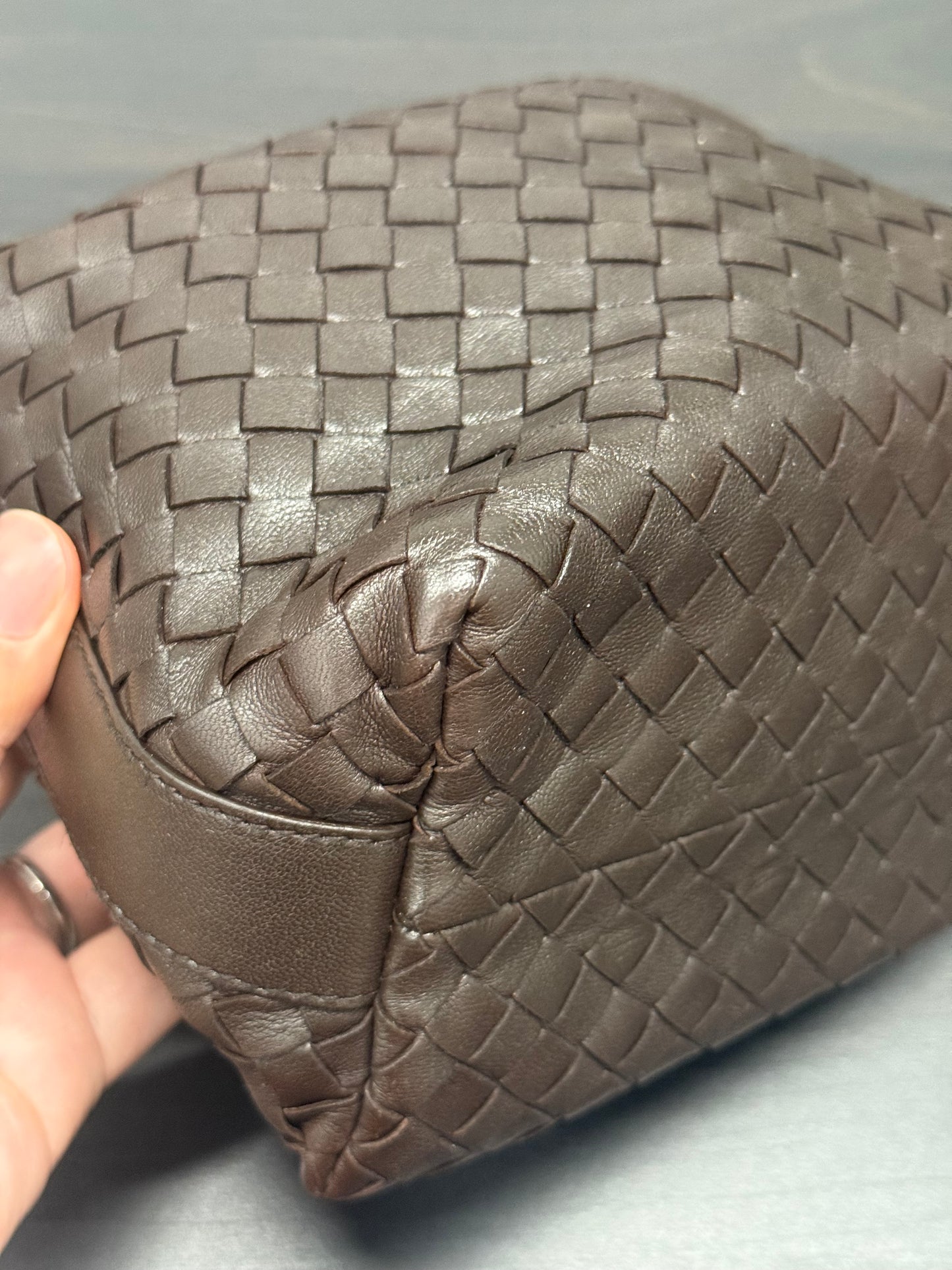 First installment 1/3｜Good ( Rank AB)｜ Bottega Veneta Lamb Skin  Braid HandBag Brown