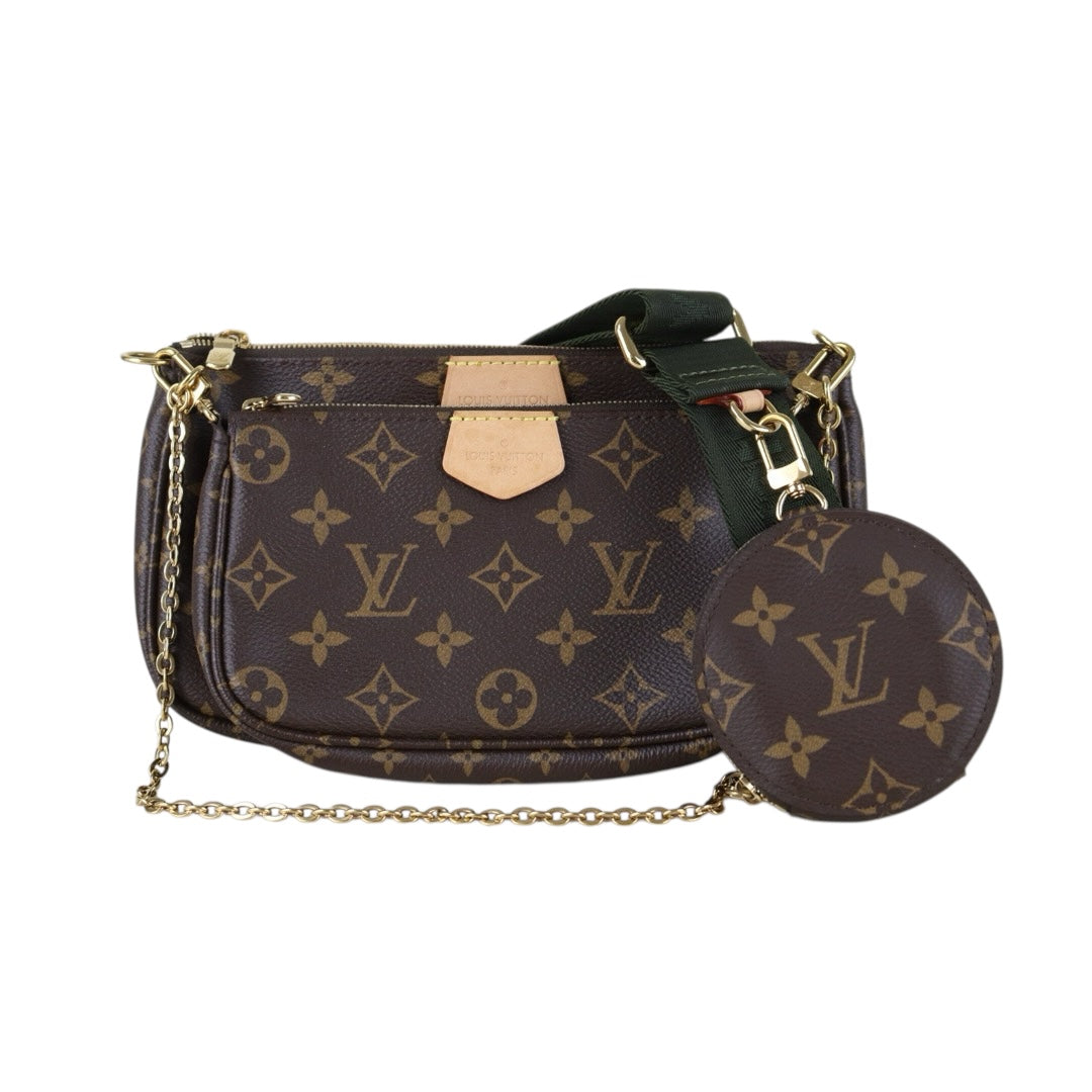 Include Entrupy Certificate of Authenticity｜Very Good ( Rank A)｜ Louis Vuitton Monogram Multi Pochette Accessoire Khaki｜Z26092910