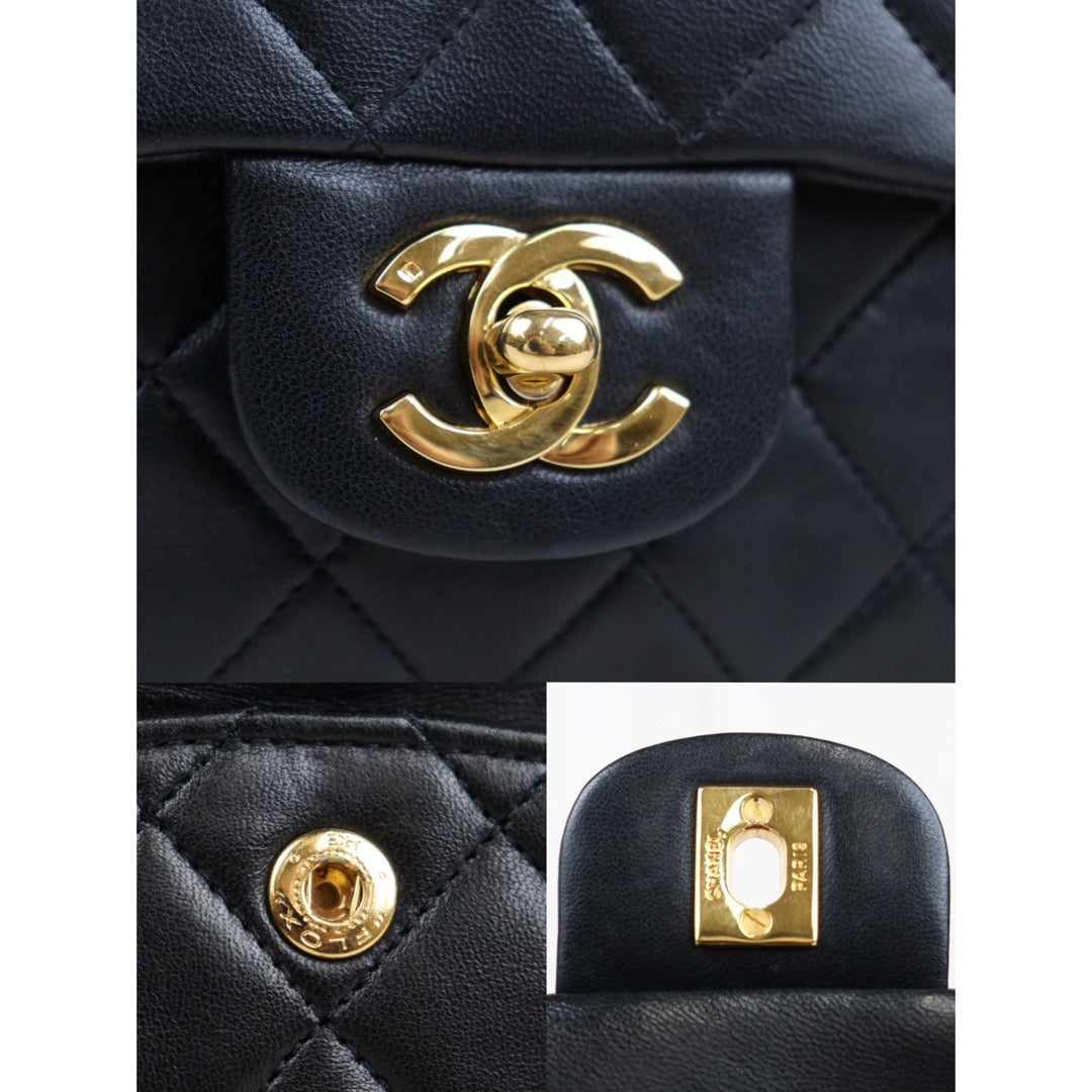 Rank AB ｜ CHANEL Matrasse Double Flap 23 Shoulder Bag Black  Made In 1986-1988 Year｜23122401