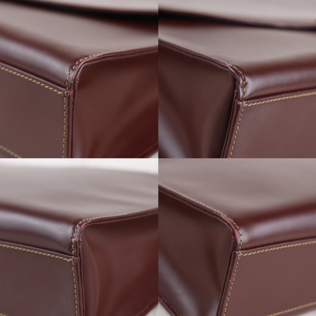 Rank AB ｜ Cartier Trinity Bordeaux Leather Business Bag｜23060601
