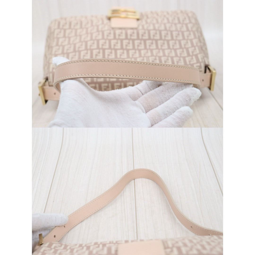 Very Good ( Rank A)｜ FENDI Zucca Mamma Baguette Shoulder Bag  Gold Hardware Pink｜25061914