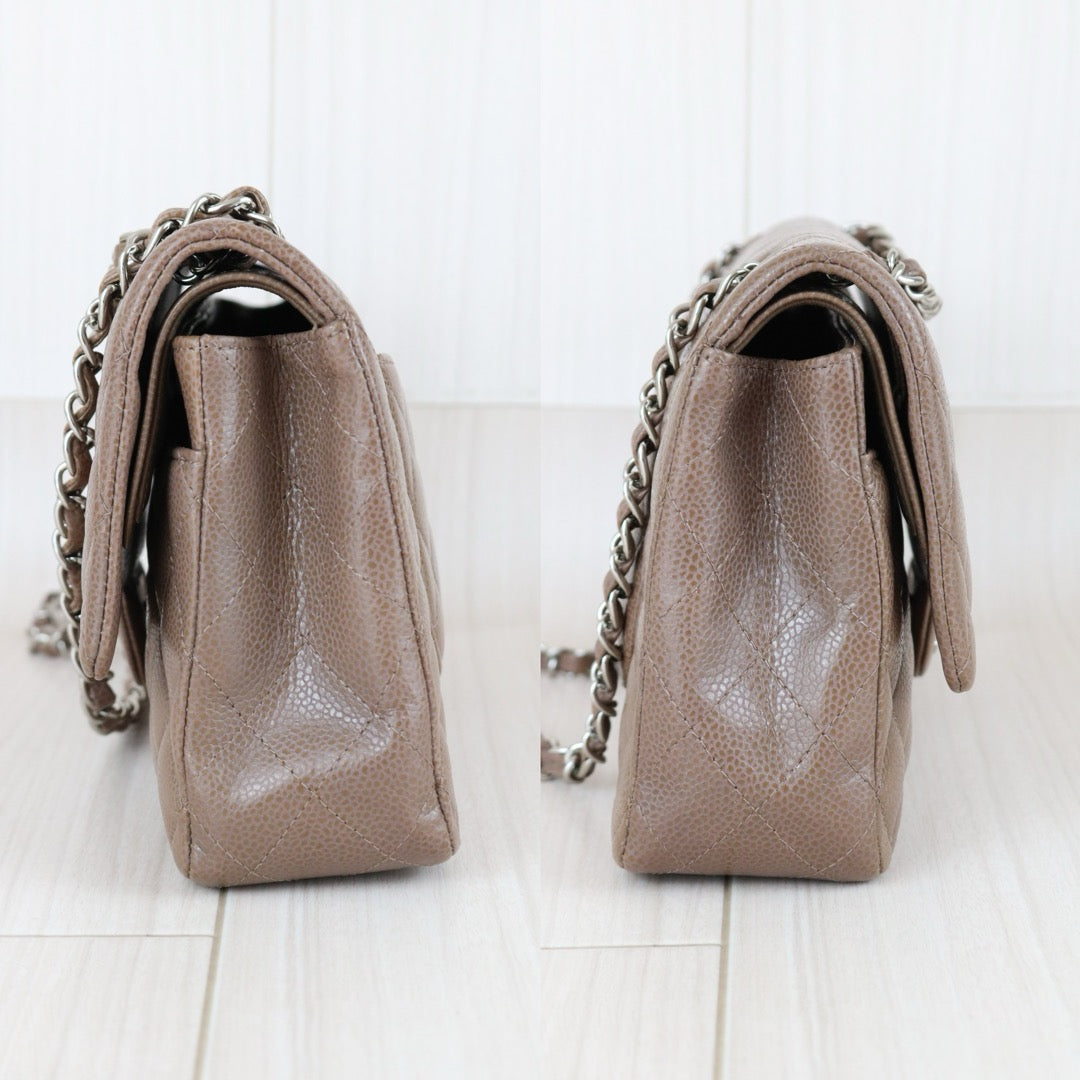 Include Entrupy Certificate of Authenticity｜Very Good ( Rank A)｜CHANEL Caviar Skin Matrasse Chain Double Flap 25 Shoulder Bag Brown Made In 2010~2011Year  ｜S26030802