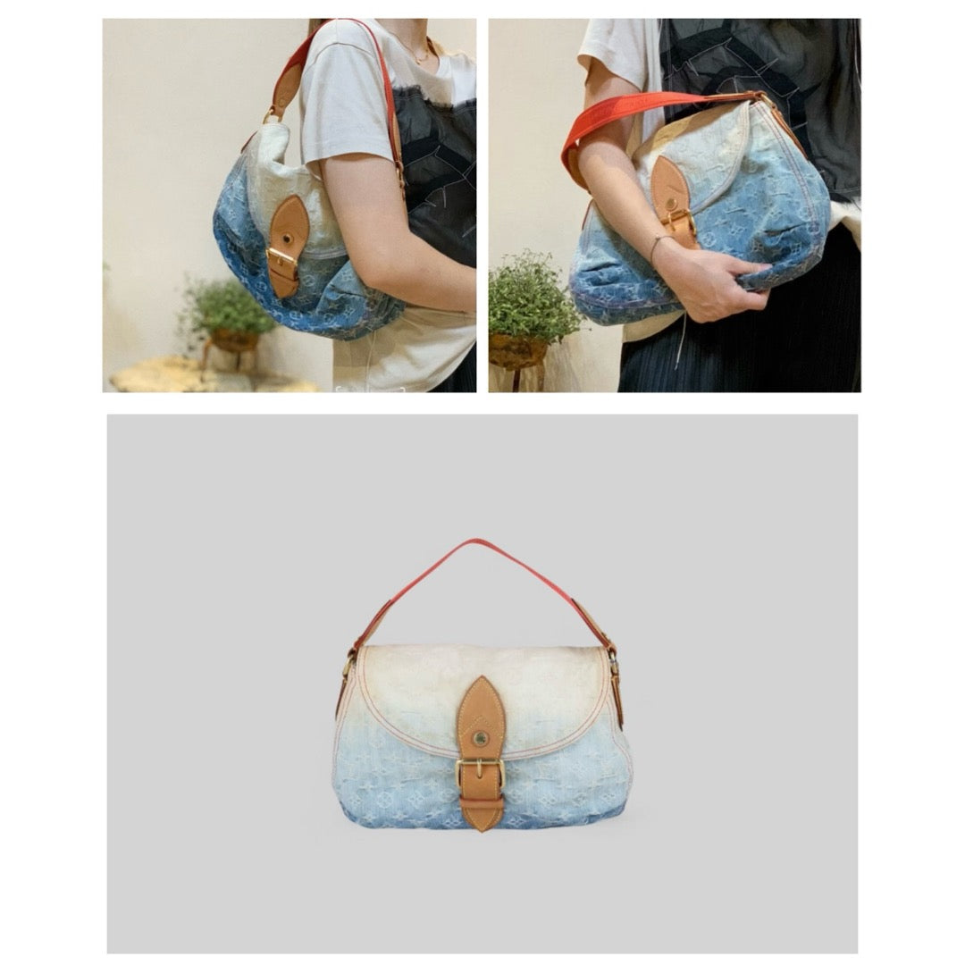 Good ( Rank AB) ｜  LV Monogram Denim  Sunshine Blue Ombre Shoulder Bag  ｜B25012209