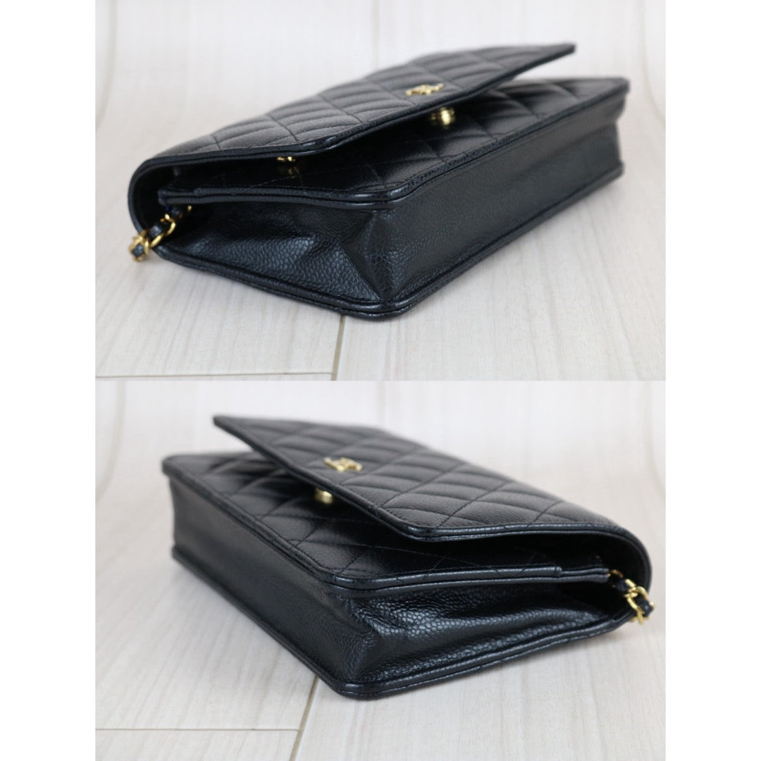 Include Entrupy Certificate of Authenticity｜Very Good ( Rank A)｜CHANEL Caviar Skin WOC 19 Chain Bag Black IC Chips Model｜S26072901