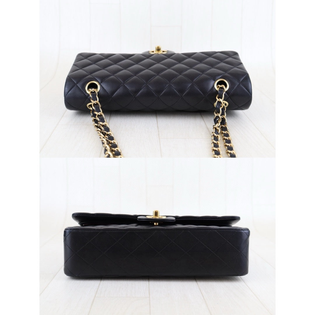 Very Good ( Rank A) ｜ CHANEL  Lamb Skin Black Double Flap 25 Medium Shoulder Bag Made in 2011 Year ｜H25011318