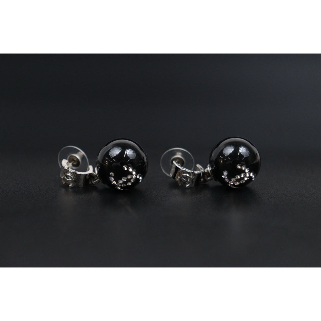 Very Good ( Rank A) ｜CHANEL 22P COCO Mark Rhinestone Earrings Made In 2021Year｜V25121110