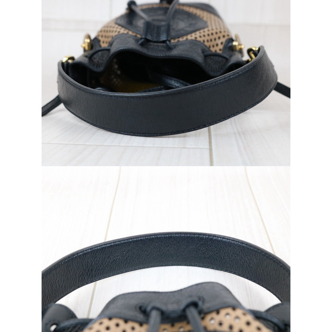 Include Entrupy Certificate of Authenticity｜Good ( Rank AB)｜ FENDI Perforated Mini Mon Tresor Bucket Bag｜X26070607