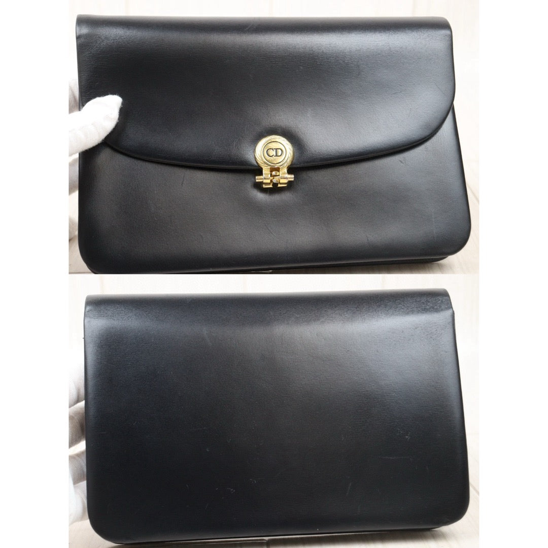 Good ( Rank AB)｜Dior Vintage Calfskin  Shoulder Bag Black ｜A24120308