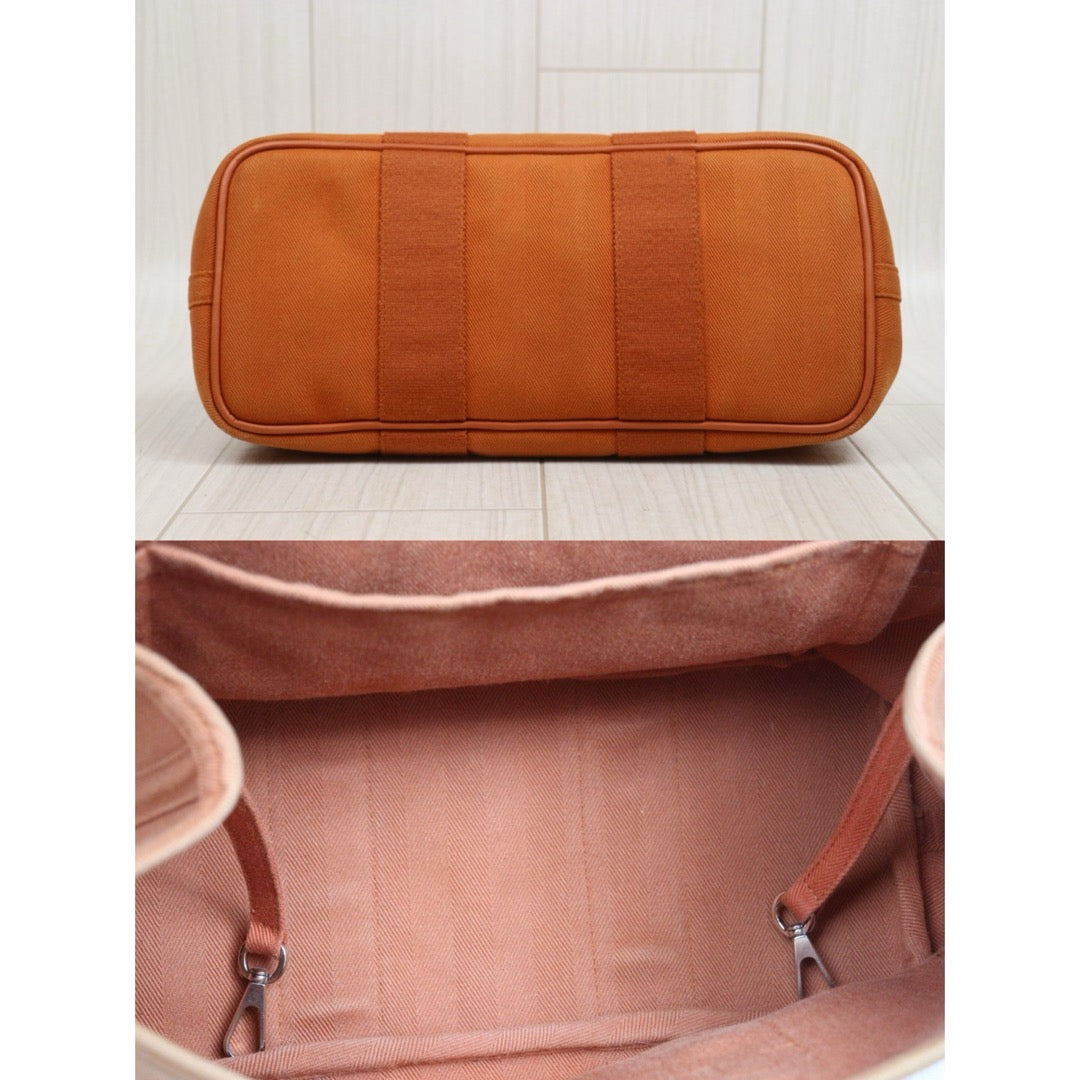 Include Entrupy Certificate of Authenticity｜Good ( Rank AB)｜ HERMES Valparaiso  Orange Canvas Hand Bag  PM｜26061811