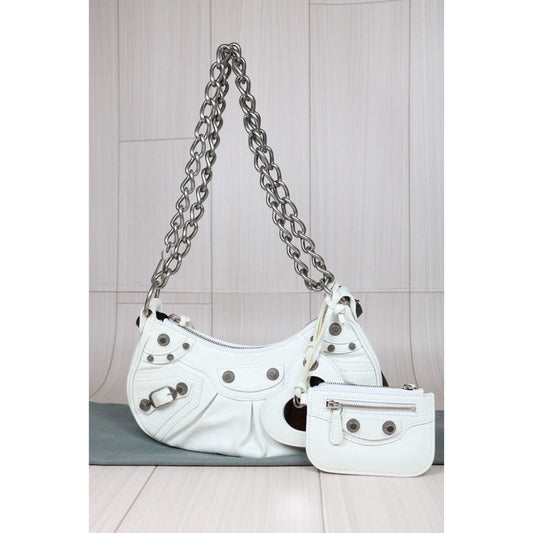 Rank SA｜Balenciaga XS Le Cagole Aged Calfskin Shoulder Bag White｜S24061103