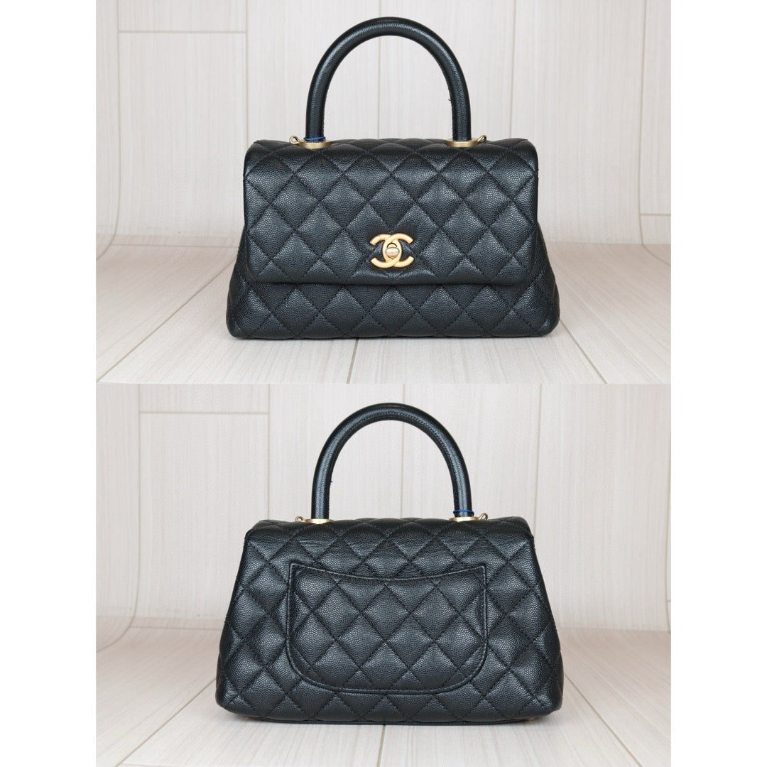 Very Good ( Rank A)｜CHANEL Caviar Skin COCO Hand bag Small Black  Made In 2018Year｜S24073001