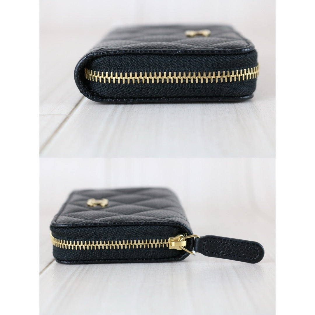 Excellent（Rank SA）｜CHANEL Caviar Skin Calf Leather Coin Purse Black Made In 2018~2019 Year｜X25060311