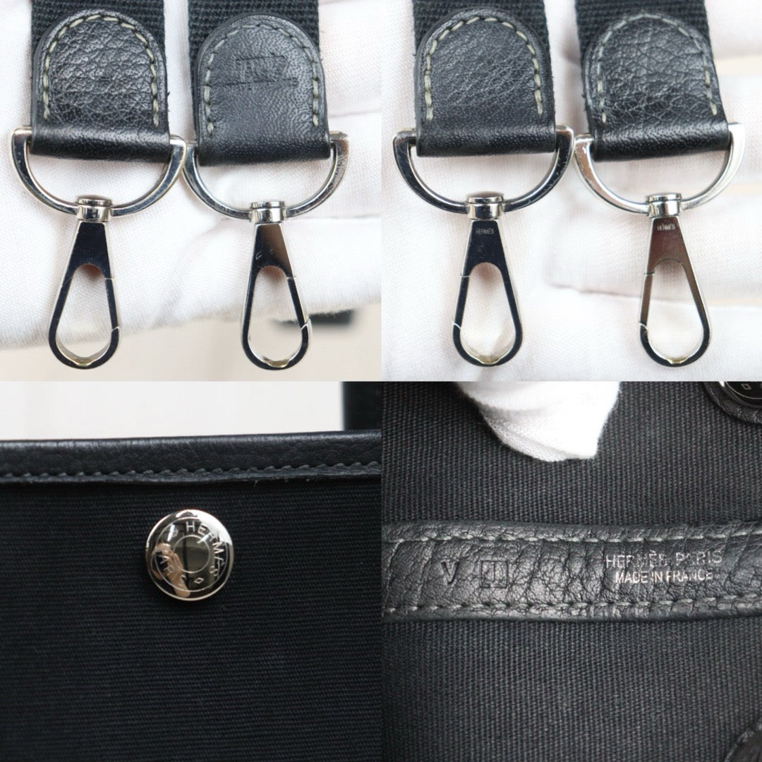 Good ( Rank AB)｜ HERMES Garden Party TPM  Black HandBag ◽︎I Stamp Made In 2005 Year｜Y25112502