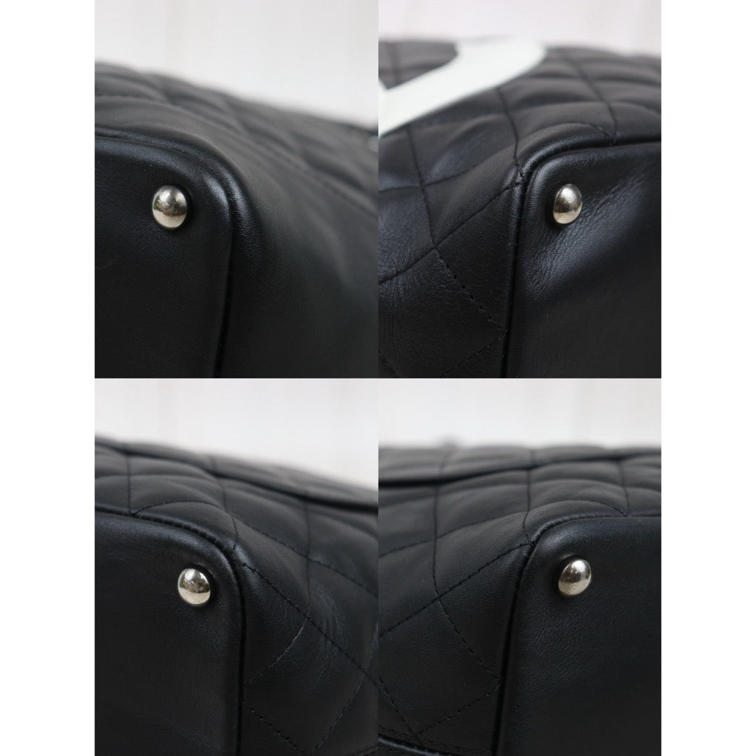 Very Good ( Rank A)｜ CHANEL Cambon Line Calf Leather So Black Tote Bag MM Made In 2004-2005Year｜25100722