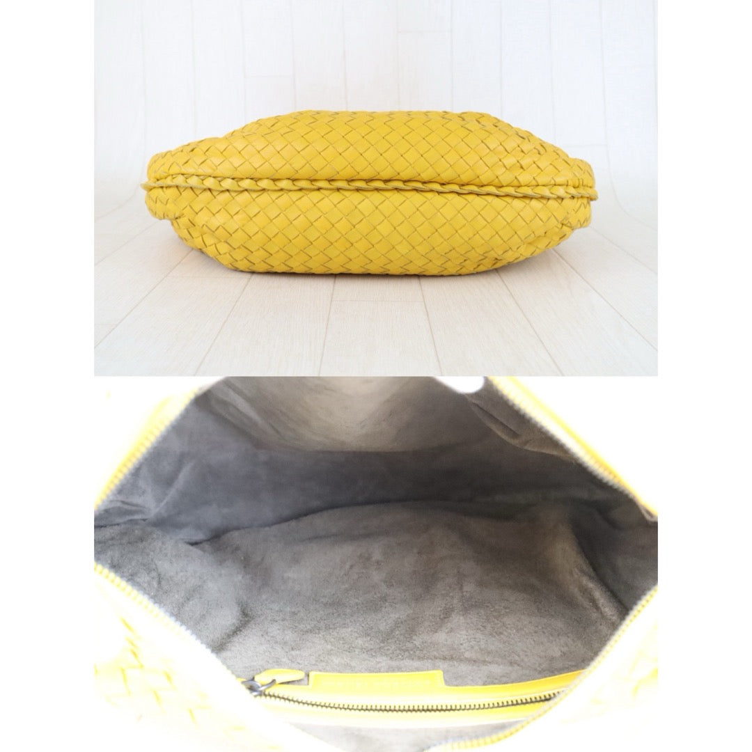 Good ( Rank AB)｜ Bottega Veneta Lamb Skin Braid Hobo Shoulder Bag Yellow｜S25103001