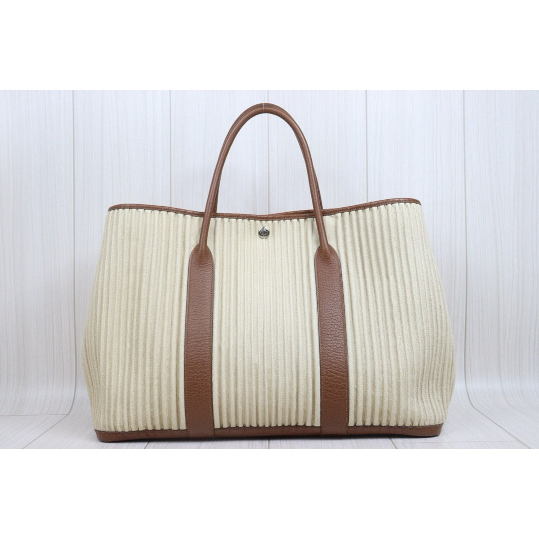 Include Entrupy Certificate of Authenticity｜Good ( Rank AB)｜ HERMES  Garden PartyGM 45  Handbag □L Stamp Beige Made In 2008 Year｜S26063002