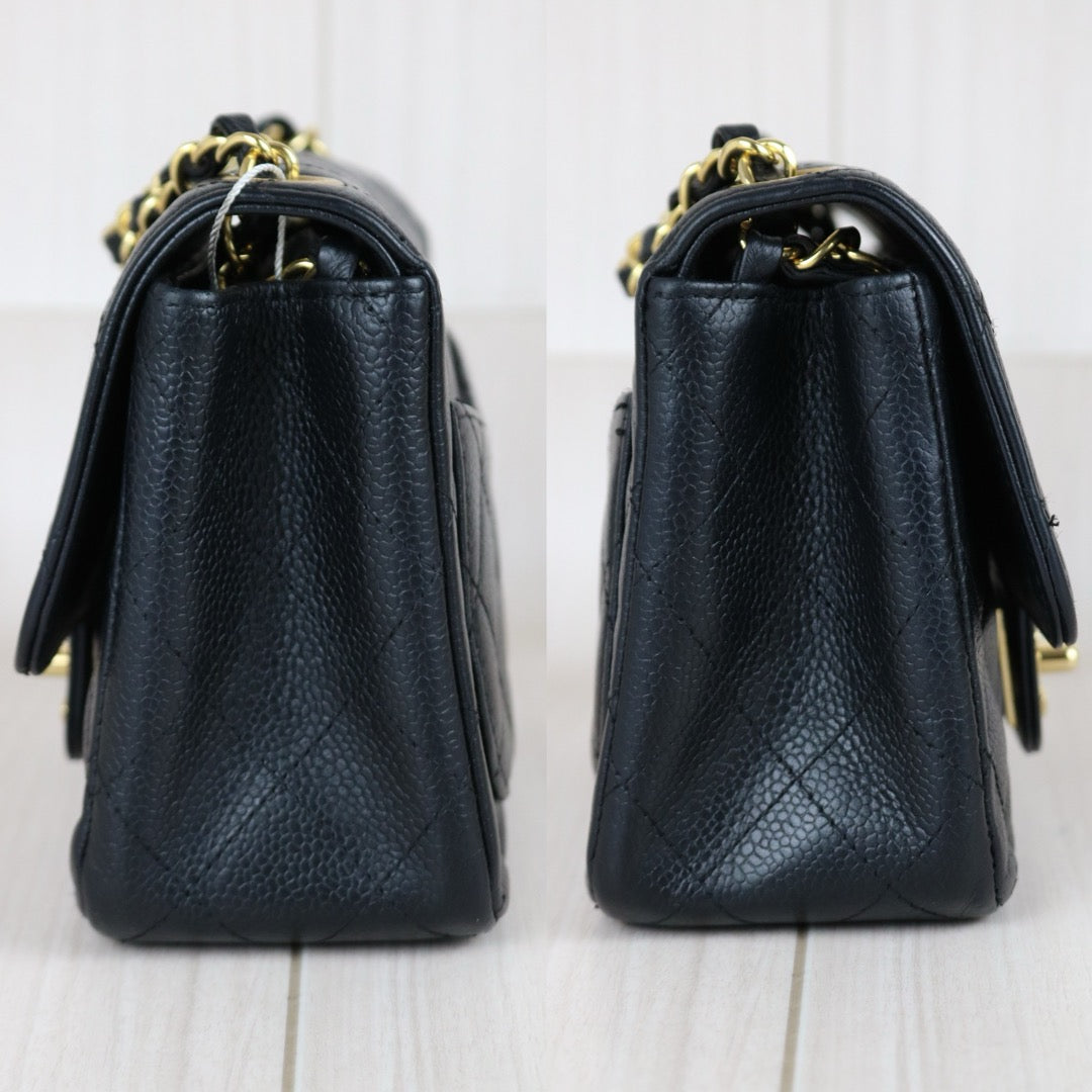 Include Entrupy Certificate of Authenticity｜Good ( Rank AB)｜ CHANEL  Mini Matrasse  Caviar Skin 17 Flap 24k gold plated  Shoulder Bag Made in 2006-2008 Year｜S26031512
