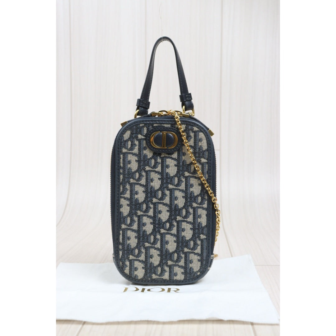 Include Entrupy Certificate of Authenticity｜Good ( Rank AB)｜Dior Trotter Montaige Phone Holder  Chain Shoulder Bag ｜26102001
