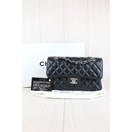 Excellent（Rank SA）｜Full Set CHANEL  Caviar Skin Matrasse Double Flap 23 Shoulder Bag Black Made In 2020Year｜W25070803