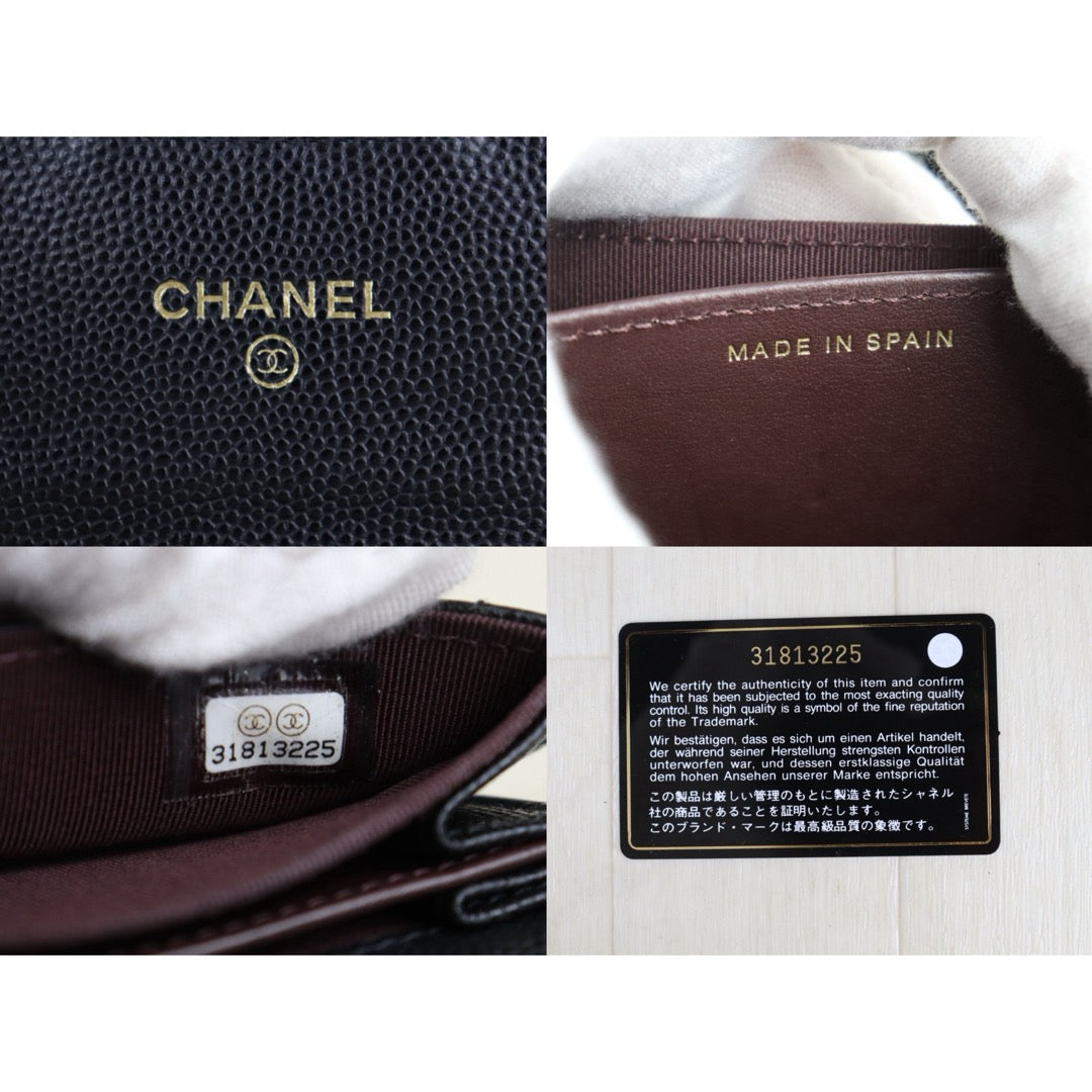 Include Entrupy Certificate of Authenticity｜Very Good（Rank A）｜CHANEL Caviar Skin Matrasse Chain Mini Shoulder Bag Made In 2021-2022Year｜S26072508
