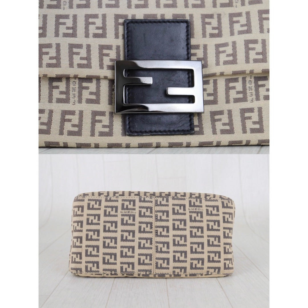 Include Entrupy Certificate of Authenticity｜Good ( Rank AB)｜ FENDI Zucca Mamma Baguette Shoulder Bag Beige｜S26011901