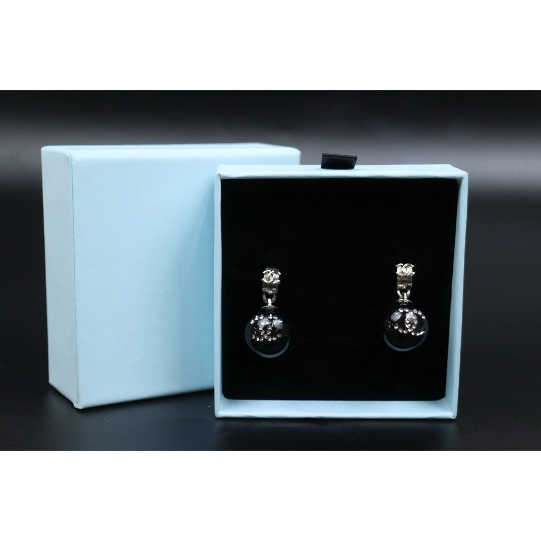 Very Good ( Rank A) ｜CHANEL 22P COCO Mark Rhinestone Earrings Made In 2021Year｜V25121110