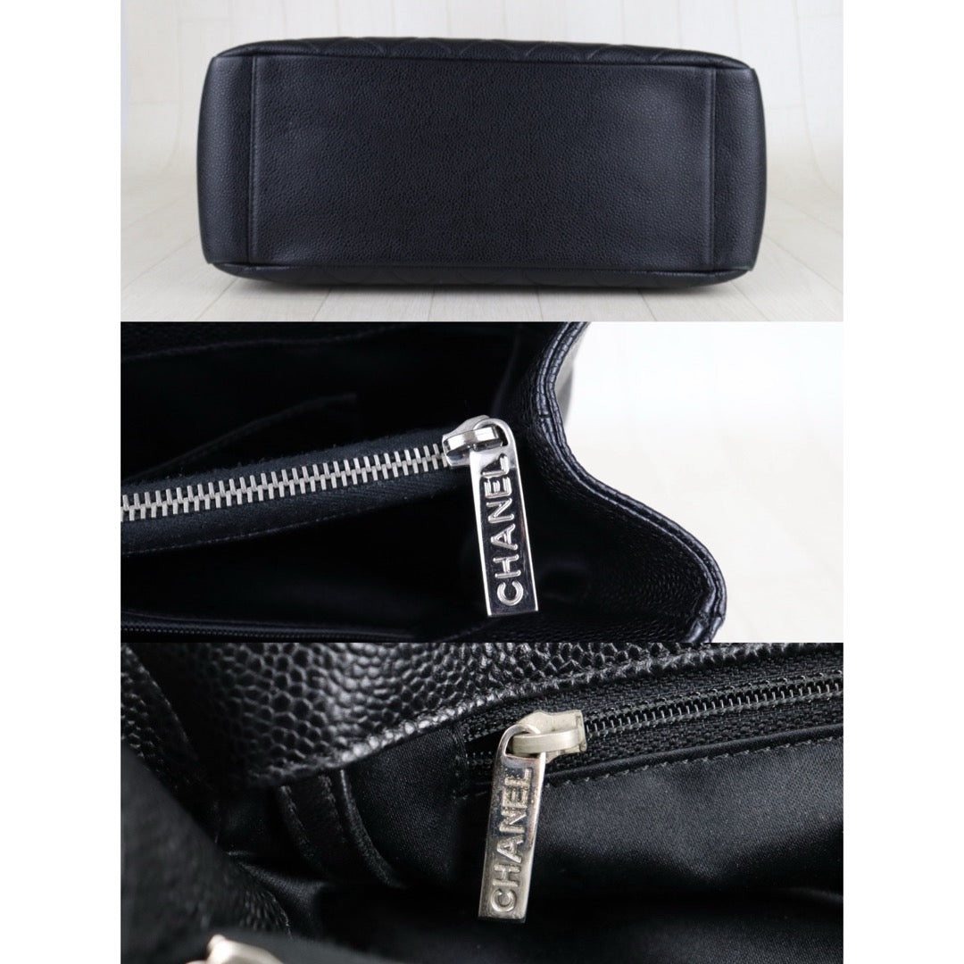 Very Good ( Rank A) ｜ CHANEL Caviar Skin Matrasse Chain GST Tote Bag  Black  Made In 2014-2015Year｜S25121115