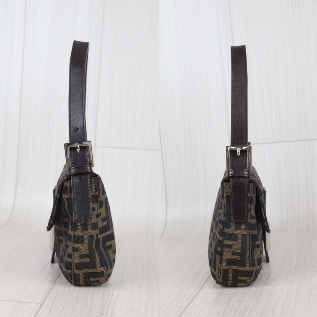 Rank A｜ FENDI Zucca Mamma Baguette Shoulder Bag ｜V23092232