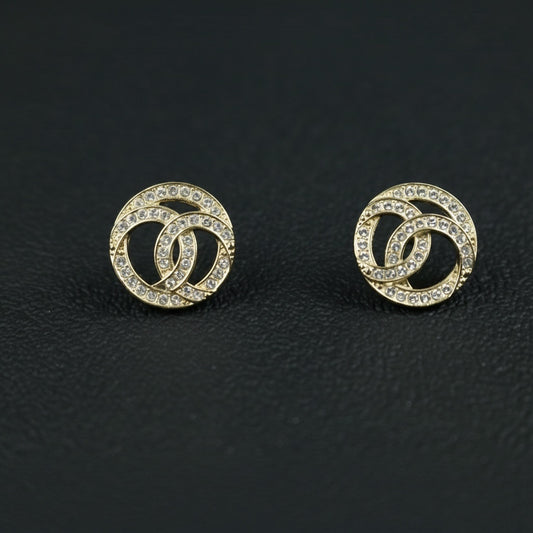 Include Authentic Detective Certificate of Authenticity｜Very Good ( Rank A) ｜CHANEL A19C COCO Mark Circlet Rhinestone Earrings Made In 2019Year｜S26070201