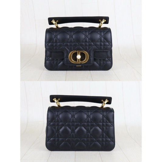 Include Entrupy Certificate of Authenticity｜Very Good ( Rank A) ｜Dior Calfskin Mini Jolie Top  Handle  Handbag  Shoulder Bag Black  ｜H25063016