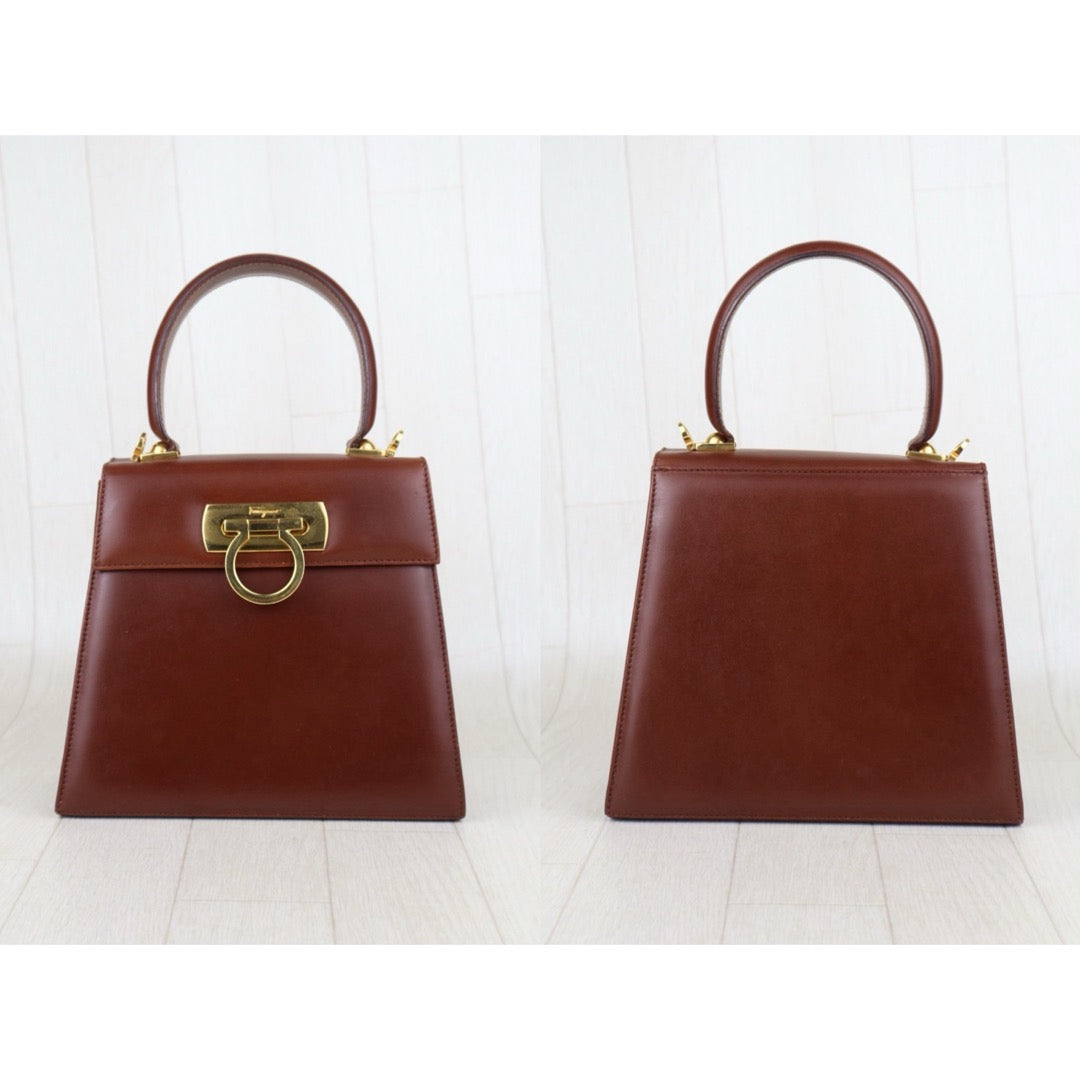 Good ( Rank AB)｜Ferragamo Gancini 2WAY Handbag Shoulderbag Golden Brown｜H25090812