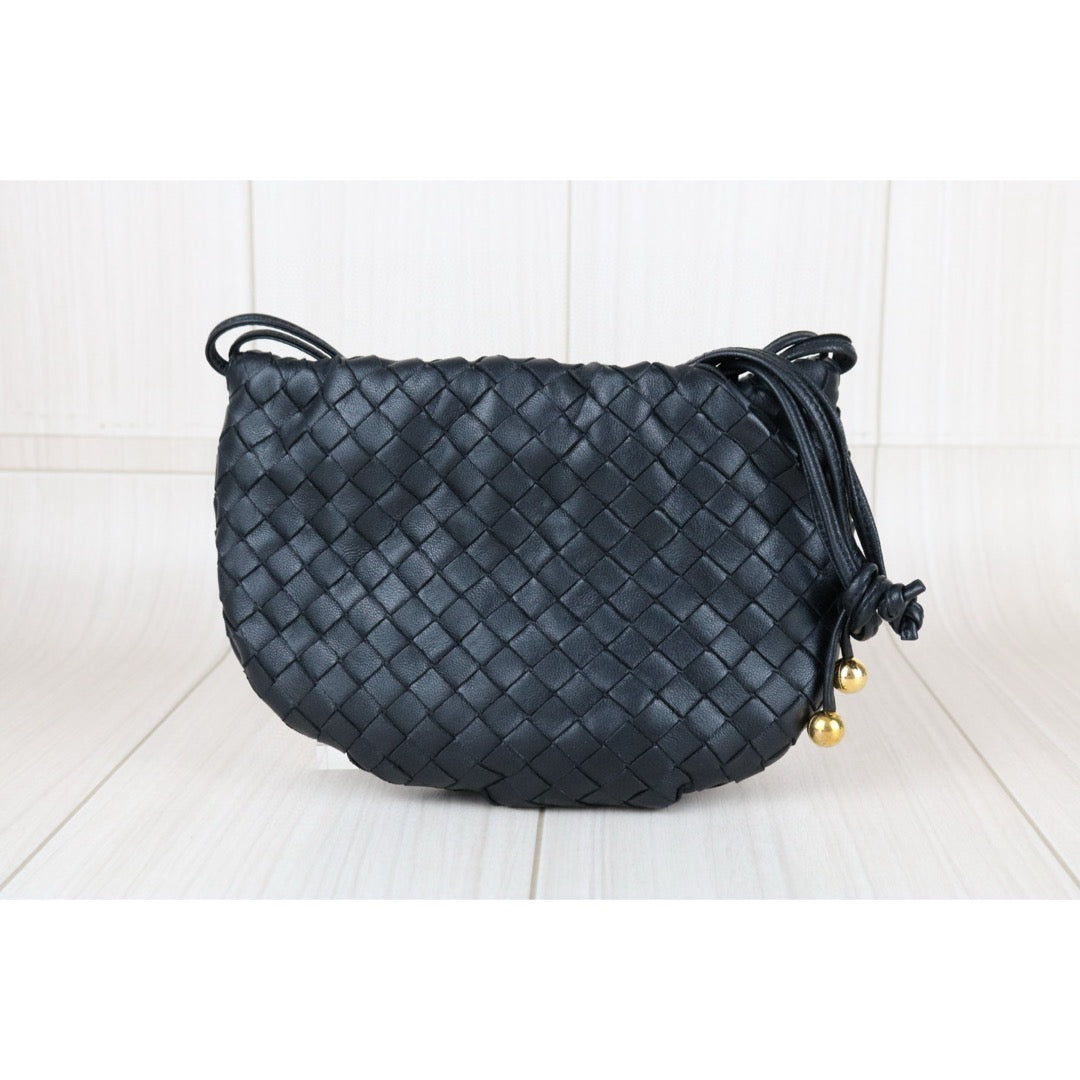 Very Good ( Rank A)｜ Bottega Veneta Lamb Skin  the bulb Braid  Shoulder Bag Black｜X25042314
