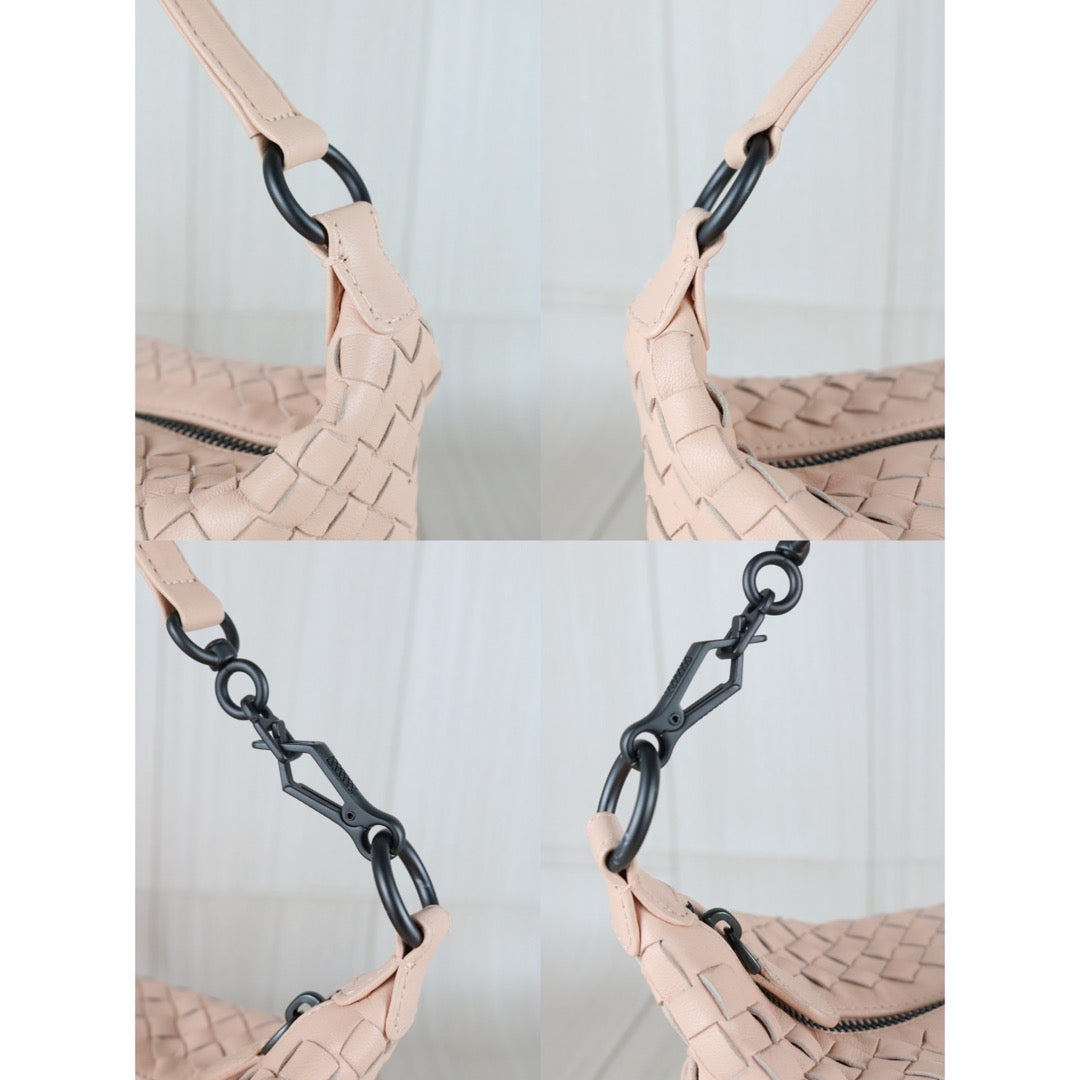 Excellent（Rank SA）｜ Bottega Veneta Lamb Skin  Braid HandBag Cinnamon Pink｜S26011705