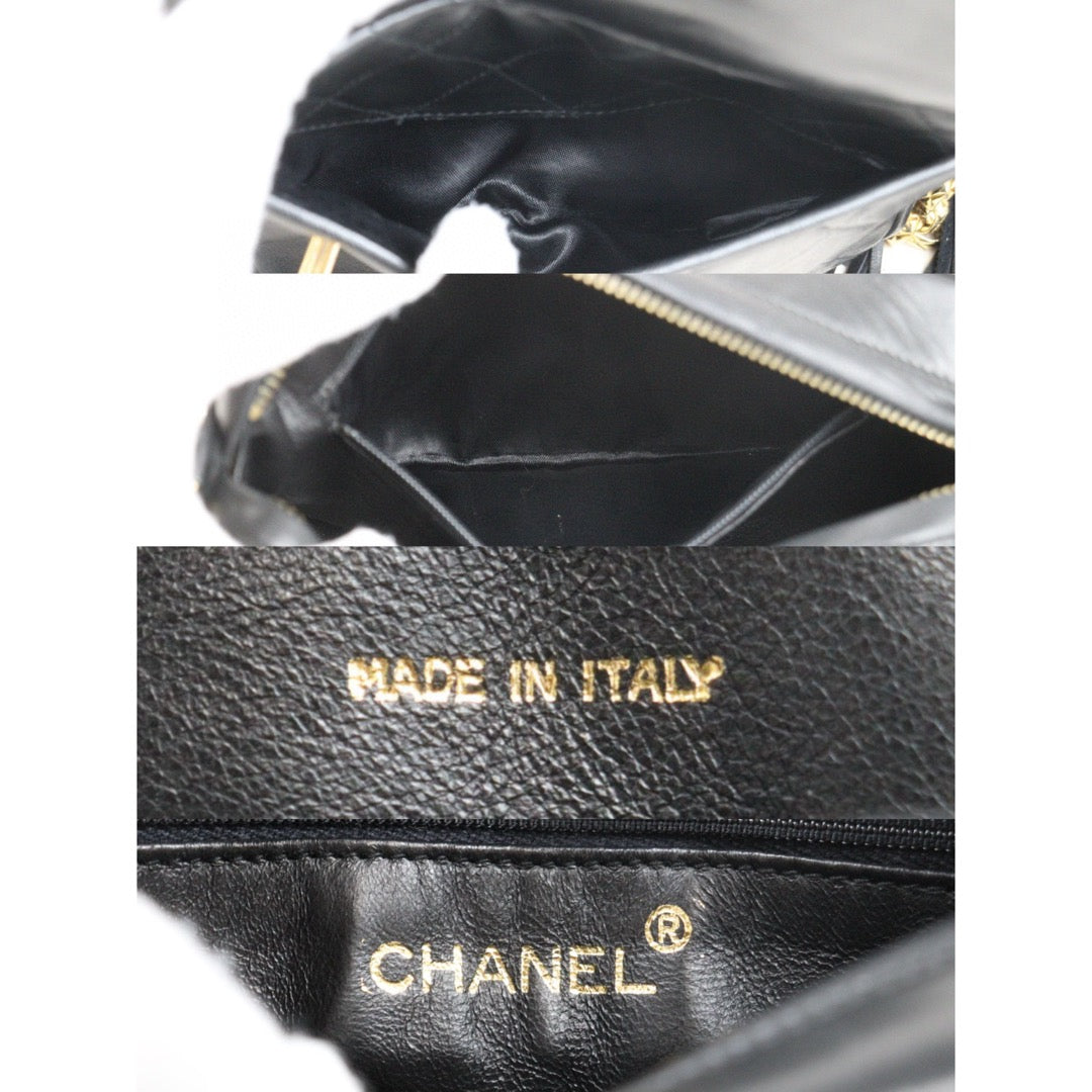 Good ( Rank AB)｜ CHANEL Matrasse Chain Camera Bag  18 Shoulder Bag Black  Made in 1994-1996Year ｜P24120209