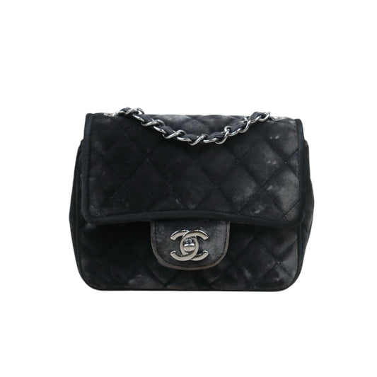 Good ( Rank AB)｜ CHANEL  Suede  Single Flap 17 Shoulder Bag Black Made In 2005～2006Year｜W24111403