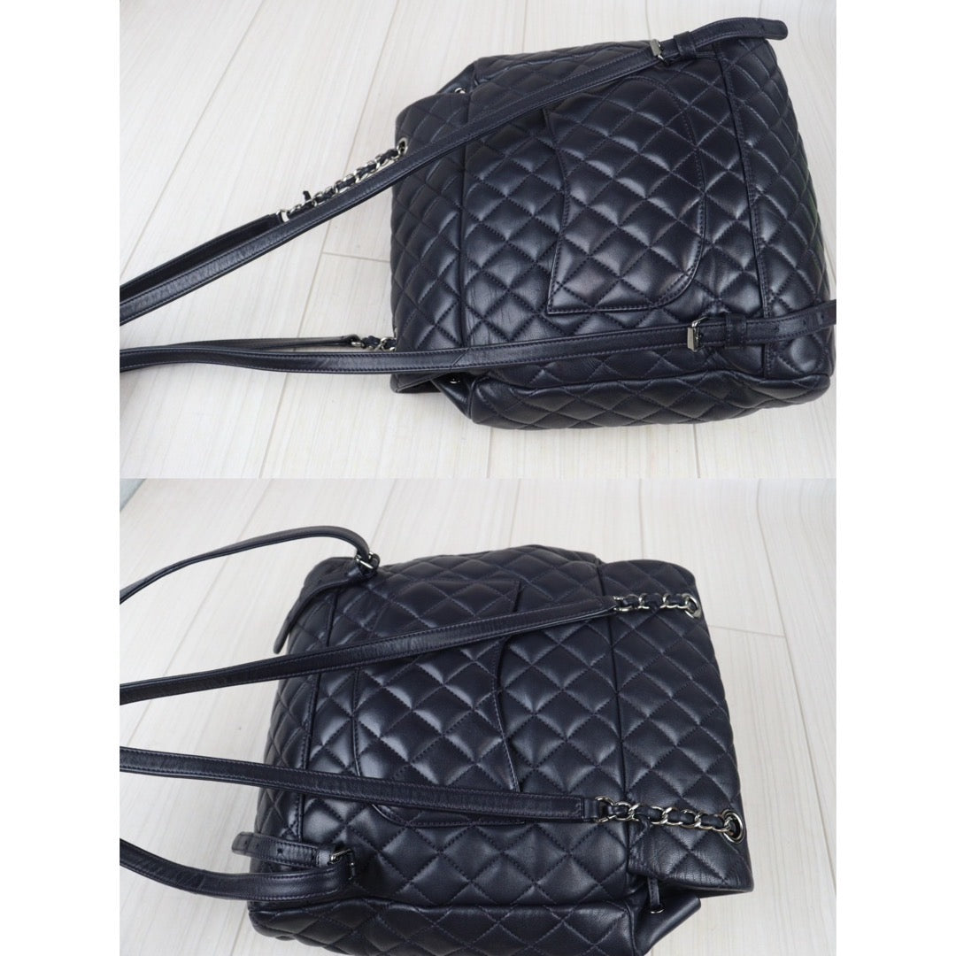 Very Good ( Rank A) ｜CHANEL Matrasse Lamb Skin Backpack Navy Close To Black Made in 2017 Year｜S24071433