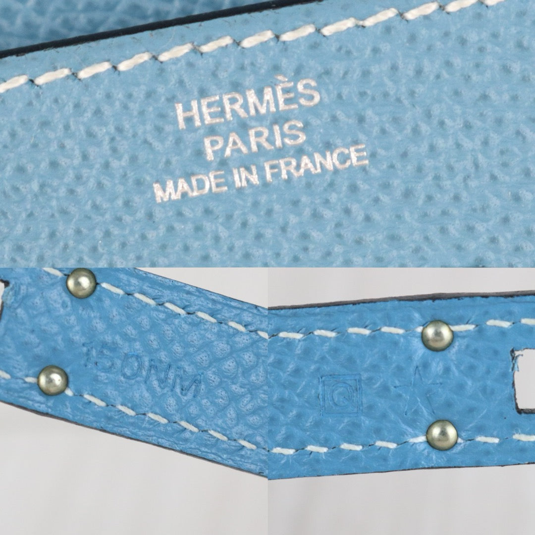 Excellent（Rank SA)｜ HERMES Epson Skin Kelly Wallet Blue Jean □Q Stamp Made In 2013Year｜X25082405