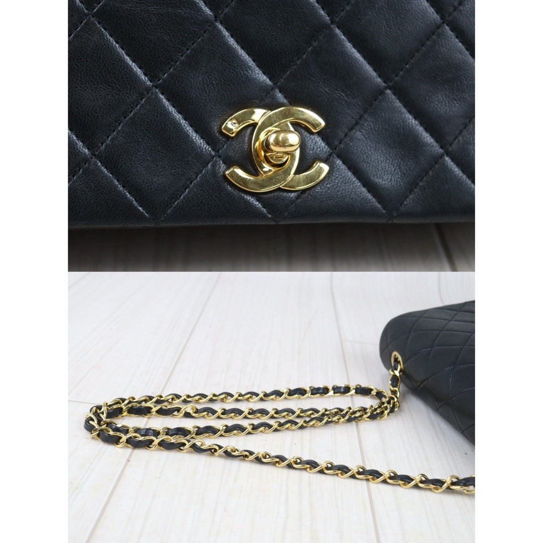 Very Good ( Rank A)｜ CHANEL Matrasse Lamb Skin Chain Bag Made in 1989-1991 Year｜P24083003