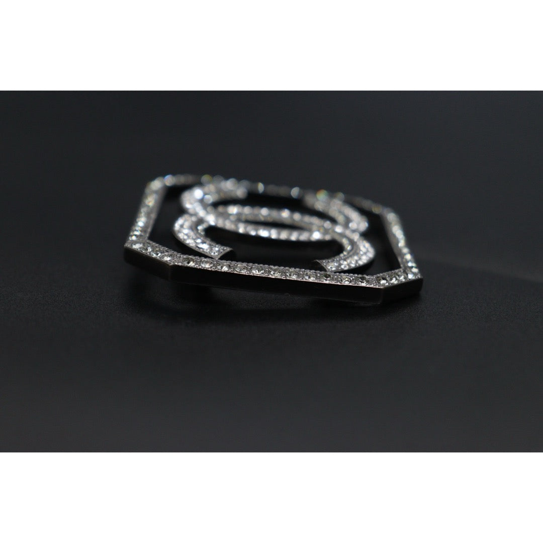 Include Authentic Detective Certificate of Authenticity｜Excellent（Rank SA）｜ CHANEL A17S Coco Mark Rhinestone  Brooch Made In 2017Year ｜S26031006