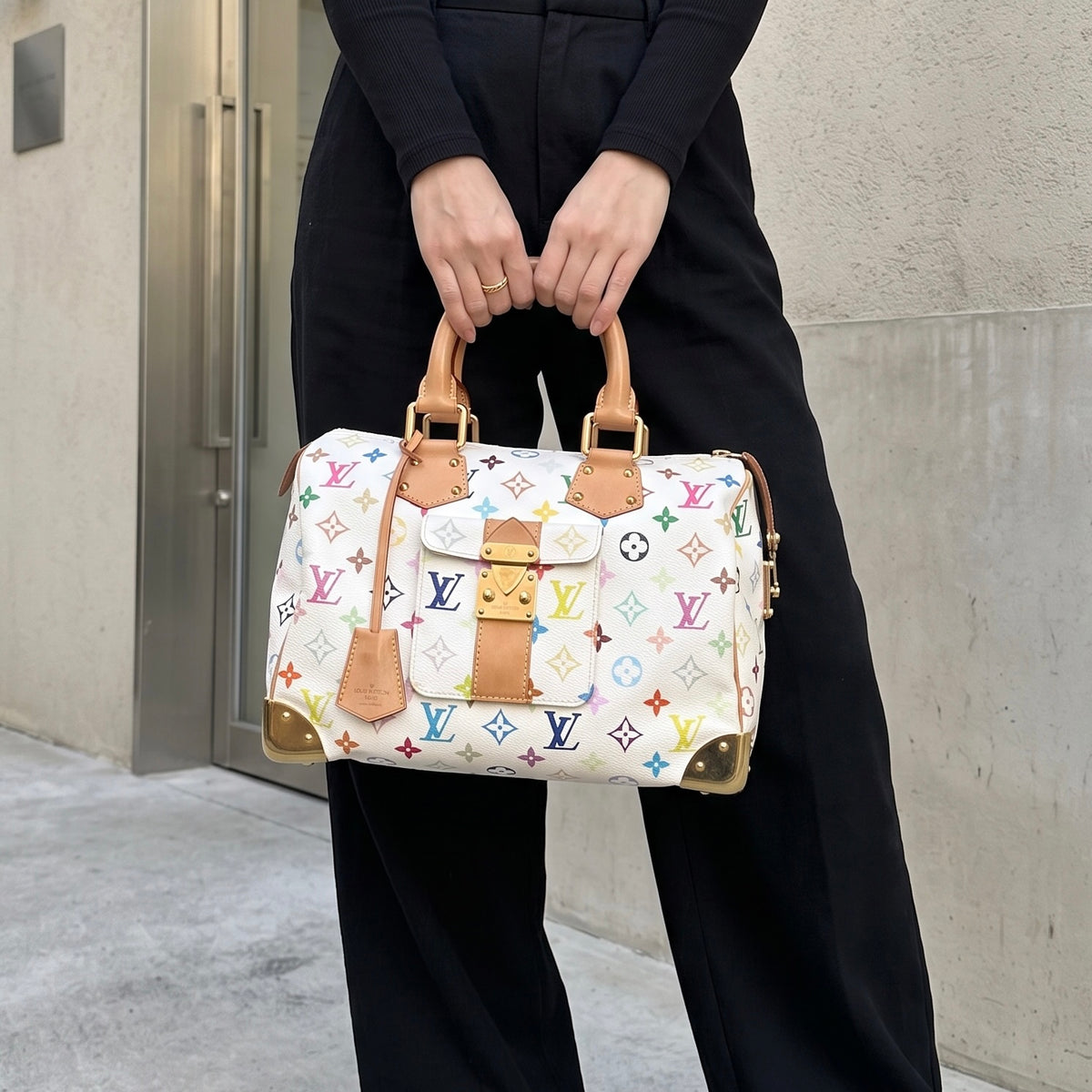 Include Entrupy Certificate of Authenticity｜Very Good ( Rank A)｜LV  Takashi Murakam Multi Monogram Speedy 30 Hand Bag ｜S26080116