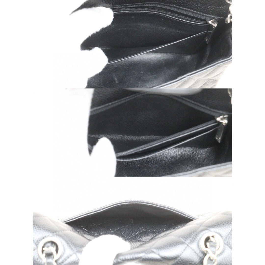 Very Good ( Rank A)｜ CHANEL Caviar Skin Matrasse Single Flap 20 Shoulder Bag Black Made In 2018 Year  ｜S24121805