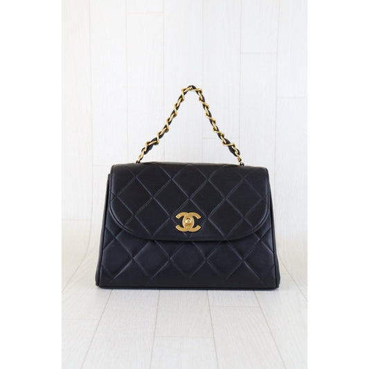 Fair ( Rank B) | CHANEL Lamb Skin Double Chain Kelly Shoulder Bag Made in 1994-1996 Year|Y25011003
