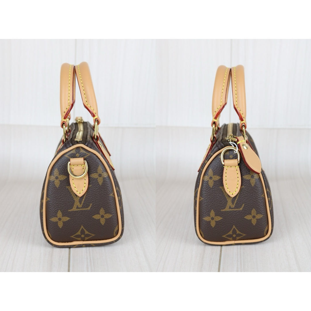Very Good ( Rank A)｜LV Monogram Nano Speedy Handbag Shoulder Bag Current Model｜W25110606