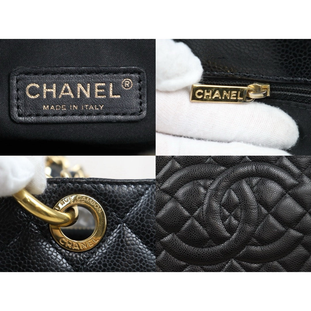 Very Good ( Rank A) ｜ CHANEL Caviar Skin Matrasse Chain GST Tote Bag  Black  Made In 2010-2011Year｜S25110428
