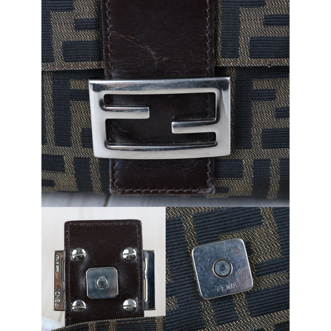 Include Entrupy Certificate of Authenticity｜Good ( Rank AB)｜ FENDI Zucca Mamma Baguette  Shoulder Bag  ｜S26041201