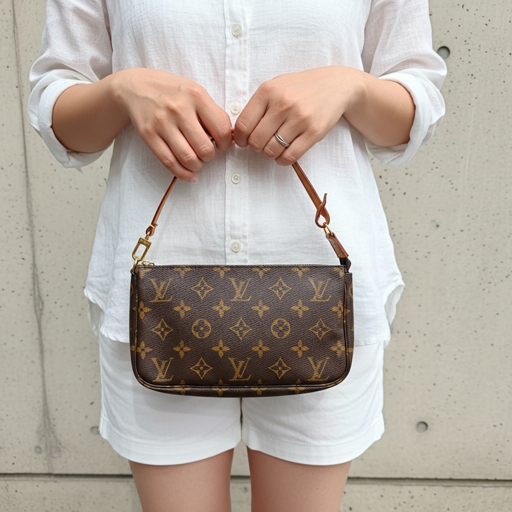 Include Entrupy Certificate of Authenticity｜Good ( Rank AB)｜Louis Vuitton Monogram Pochette Accessoires ｜26061204