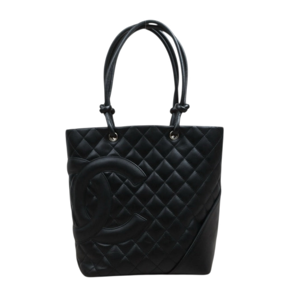 Include Entrupy Certificate of Authenticity｜Very Good ( Rank A)｜ CHANEL Cambon Line ToteBag Black Made In 2004-2005 Year｜26031901