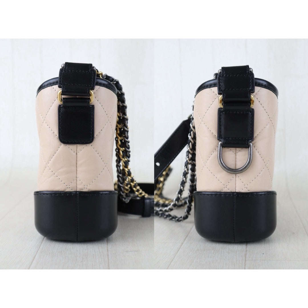 Include Entrupy Certificate of Authenticity｜Good ( Rank AB) ｜CHANEL Gabrielle Aged Calfskin Small Hobo Bag Shoulder Bag Made in 2018-2019 Year｜S26080108